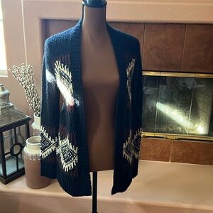 Hollister Navy & Burgundy cardigan SZ Small